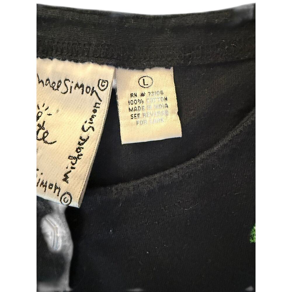 Michael Simon Lite Vintage Embroidered Blouse | Cars & Palms | Size L | 90s - Picture 5 of 11